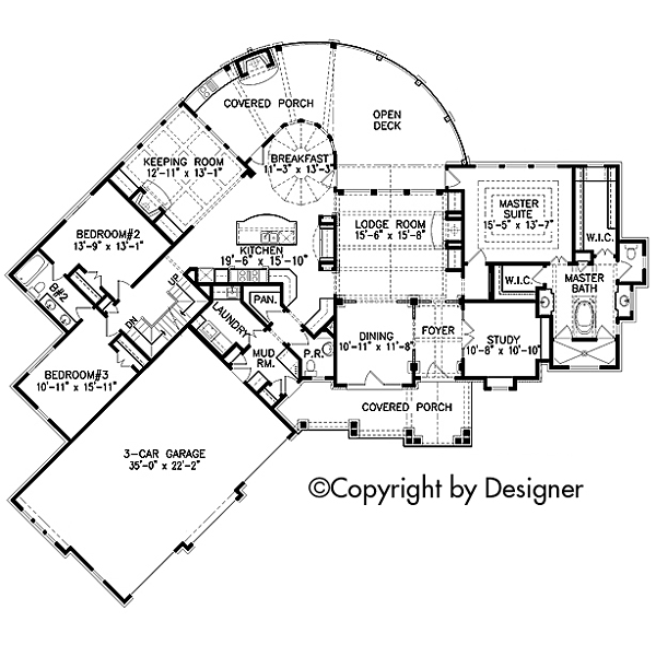 Cottage Country Craftsman New American Style Southern Level One of Plan 97604