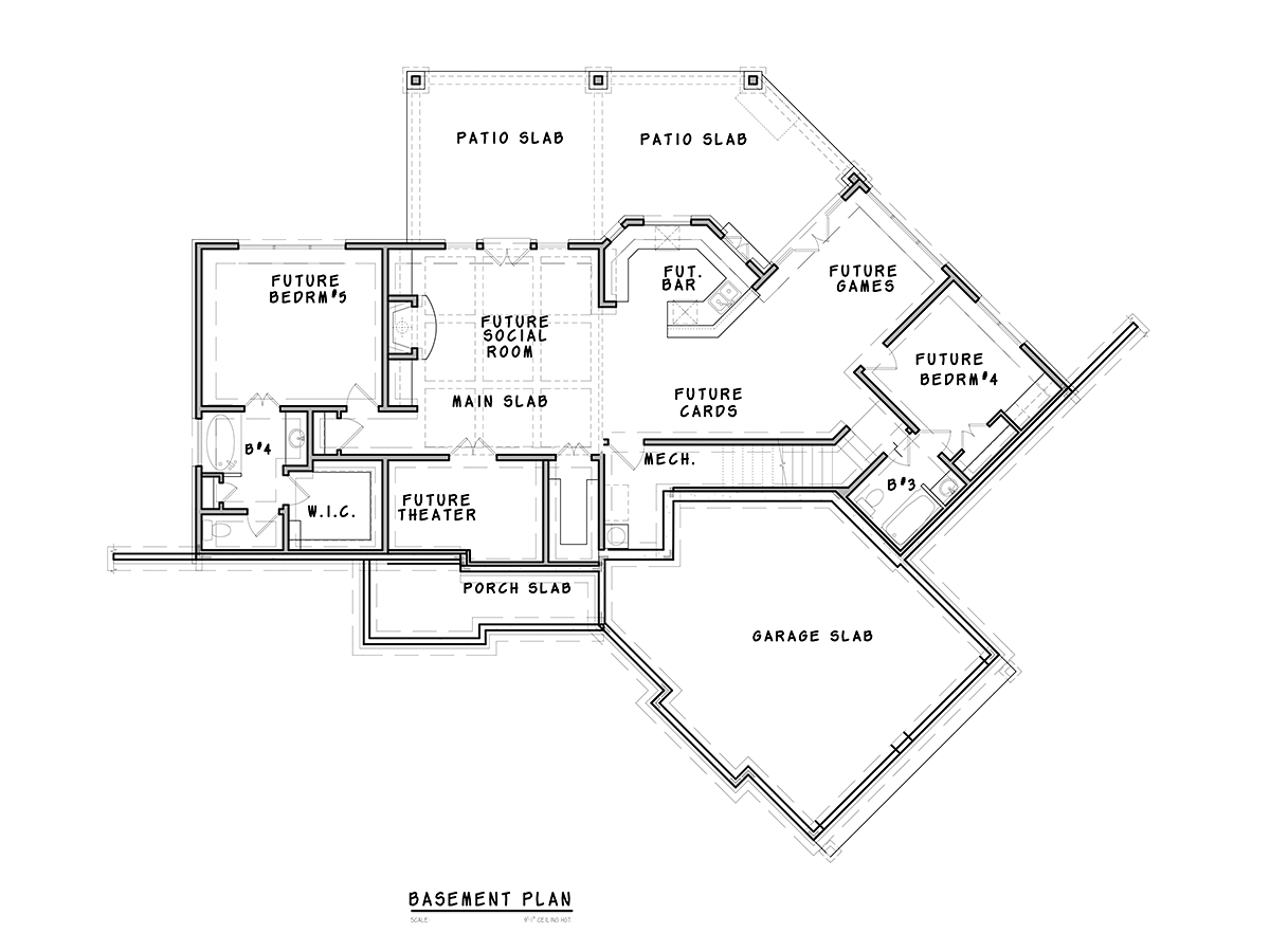 Craftsman Ranch Traditional Lower Level of Plan 97608