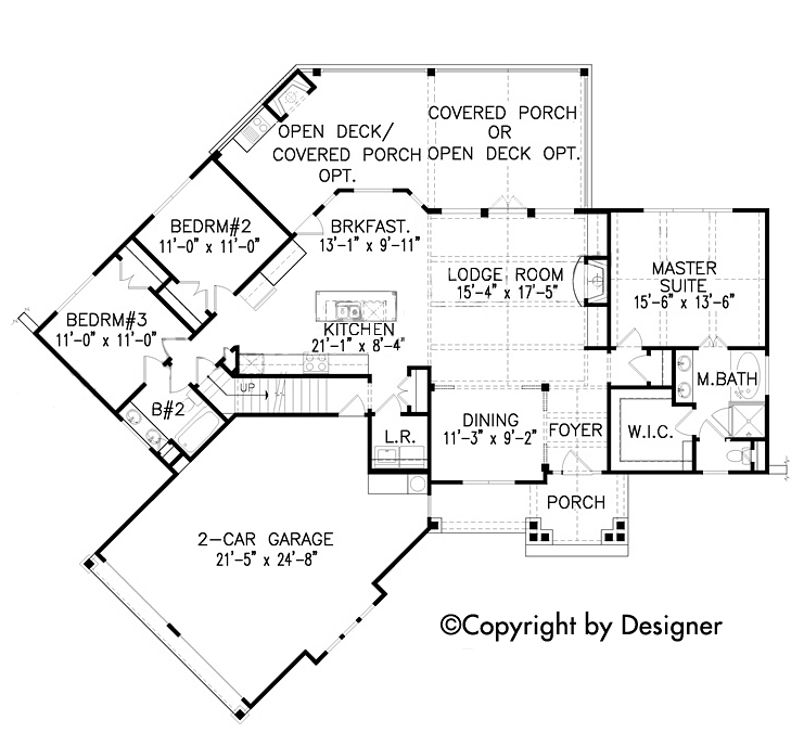 Craftsman Ranch Traditional Level One of Plan 97608