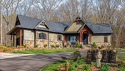 Cottage Craftsman European New American Style Southern Traditional Elevation of Plan 97609