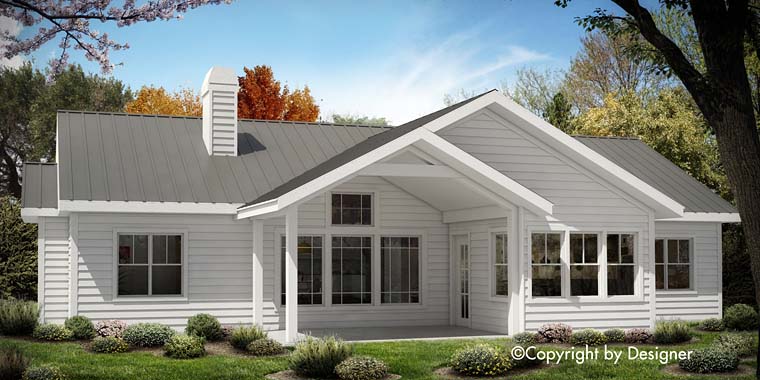 Country Ranch Southern Traditional Rear Elevation of Plan 97610