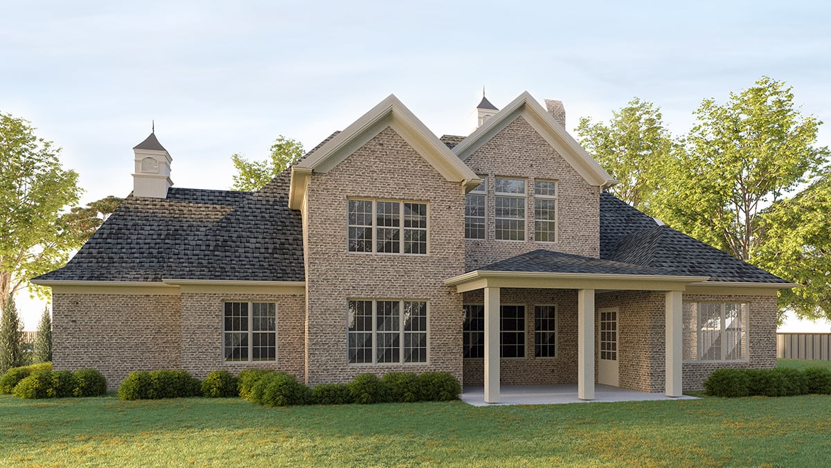 Country European Southern Traditional Rear Elevation of Plan 97615