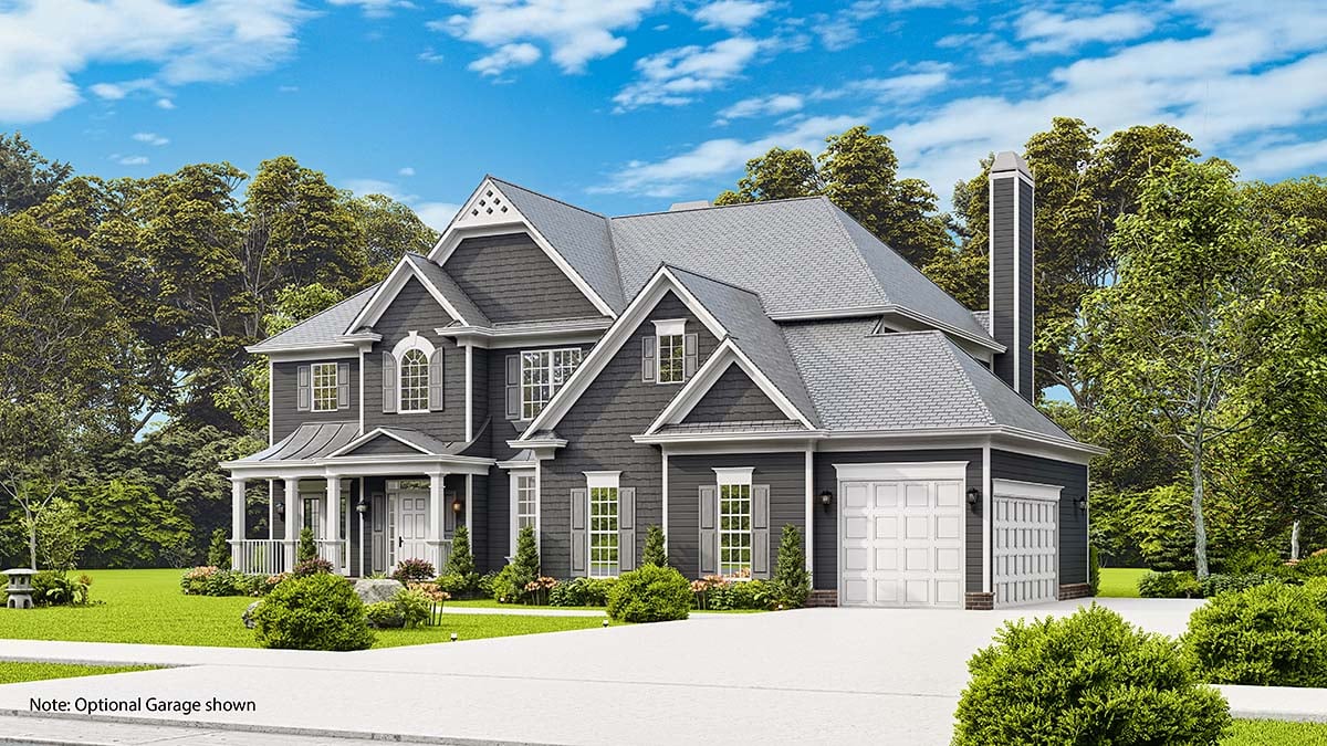 Southern, Traditional Plan with 3054 Sq. Ft., 5 Bedrooms, 4 Bathrooms, 2 Car Garage Picture 2