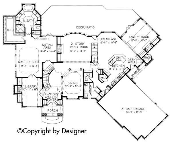 Cottage Craftsman European New American Style Southern Traditional Level One of Plan 97617