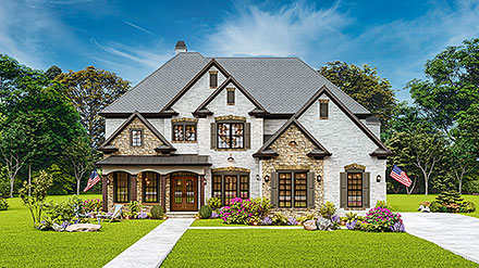 Country European Southern Traditional Elevation of Plan 97627