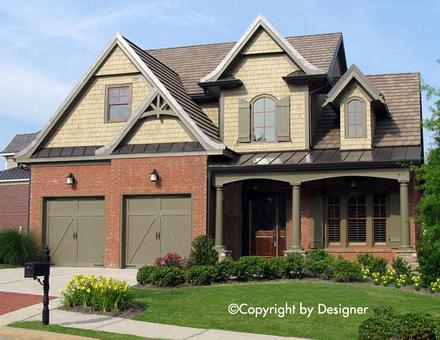 Country Craftsman Southern Traditional Tudor Elevation of Plan 97629