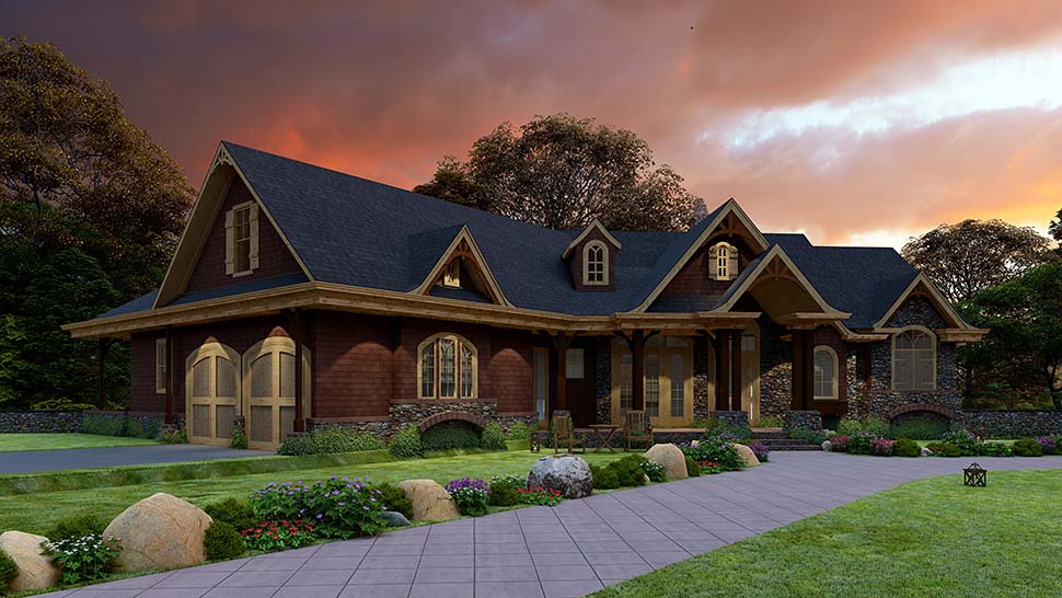 Cottage, Country, Craftsman, New American Style, Traditional Plan with 2707 Sq. Ft., 3 Bedrooms, 3 Bathrooms, 2 Car Garage Picture 5