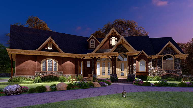 Cottage, Country, Craftsman, New American Style, Traditional Plan with 2707 Sq. Ft., 3 Bedrooms, 3 Bathrooms, 2 Car Garage Picture 6