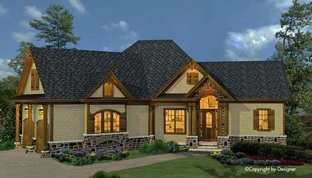 Cottage Country Craftsman French Country New American Style Traditional Elevation of Plan 97632