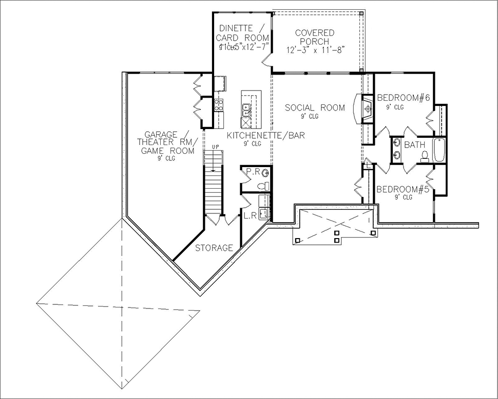 Country Craftsman Ranch Lower Level of Plan 97639