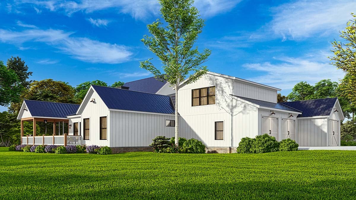 Country, Farmhouse, New American Style, Southern Plan with 2407 Sq. Ft., 3 Bedrooms, 3 Bathrooms, 3 Car Garage Picture 3