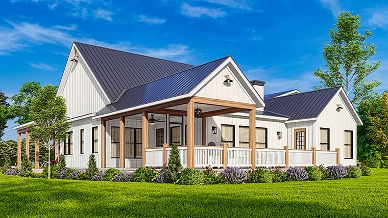 Country, Farmhouse, New American Style, Southern Plan with 2407 Sq. Ft., 3 Bedrooms, 3 Bathrooms, 3 Car Garage Picture 6
