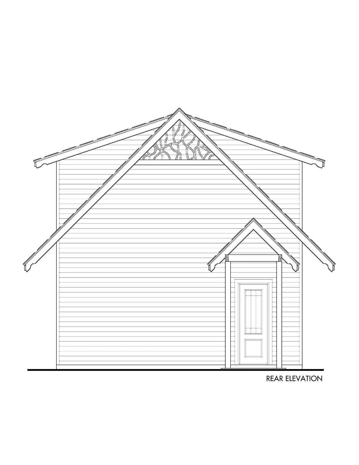 Cabin Cottage Craftsman Rear Elevation of Plan 97643