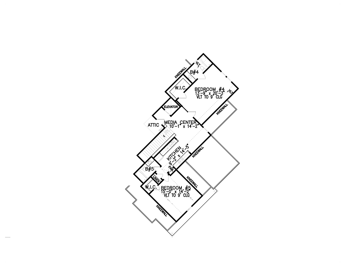 Cottage Country Craftsman New American Style Southern Level Two of Plan 97644