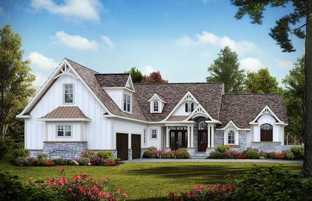 Country Craftsman New American Style Elevation of Plan 97646