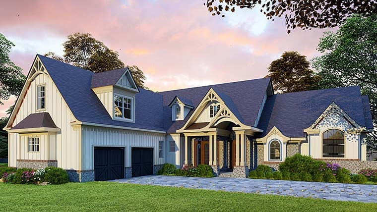 Country, Craftsman, New American Style Plan with 3745 Sq. Ft., 5 Bedrooms, 5 Bathrooms, 2 Car Garage Picture 6