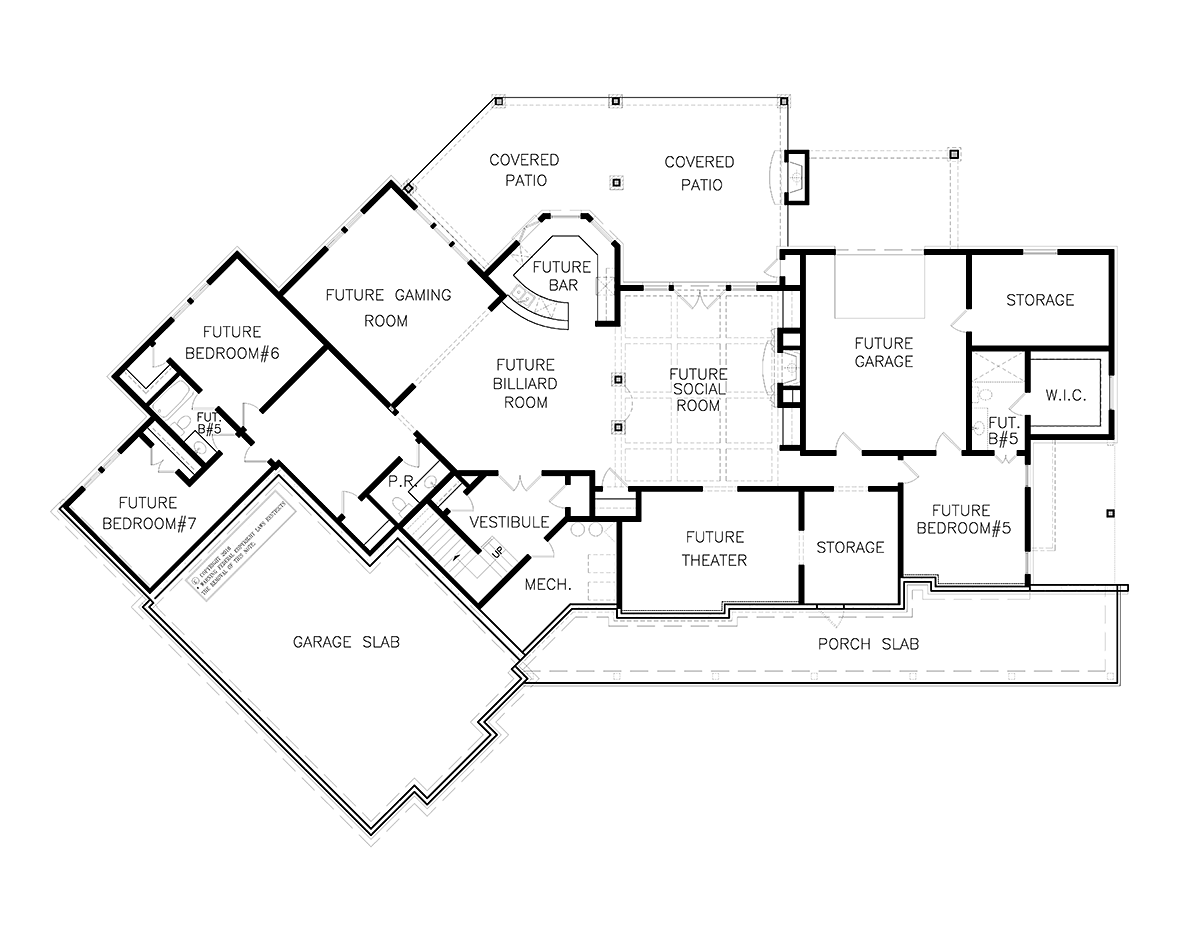 Country Farmhouse Southern Lower Level of Plan 97649