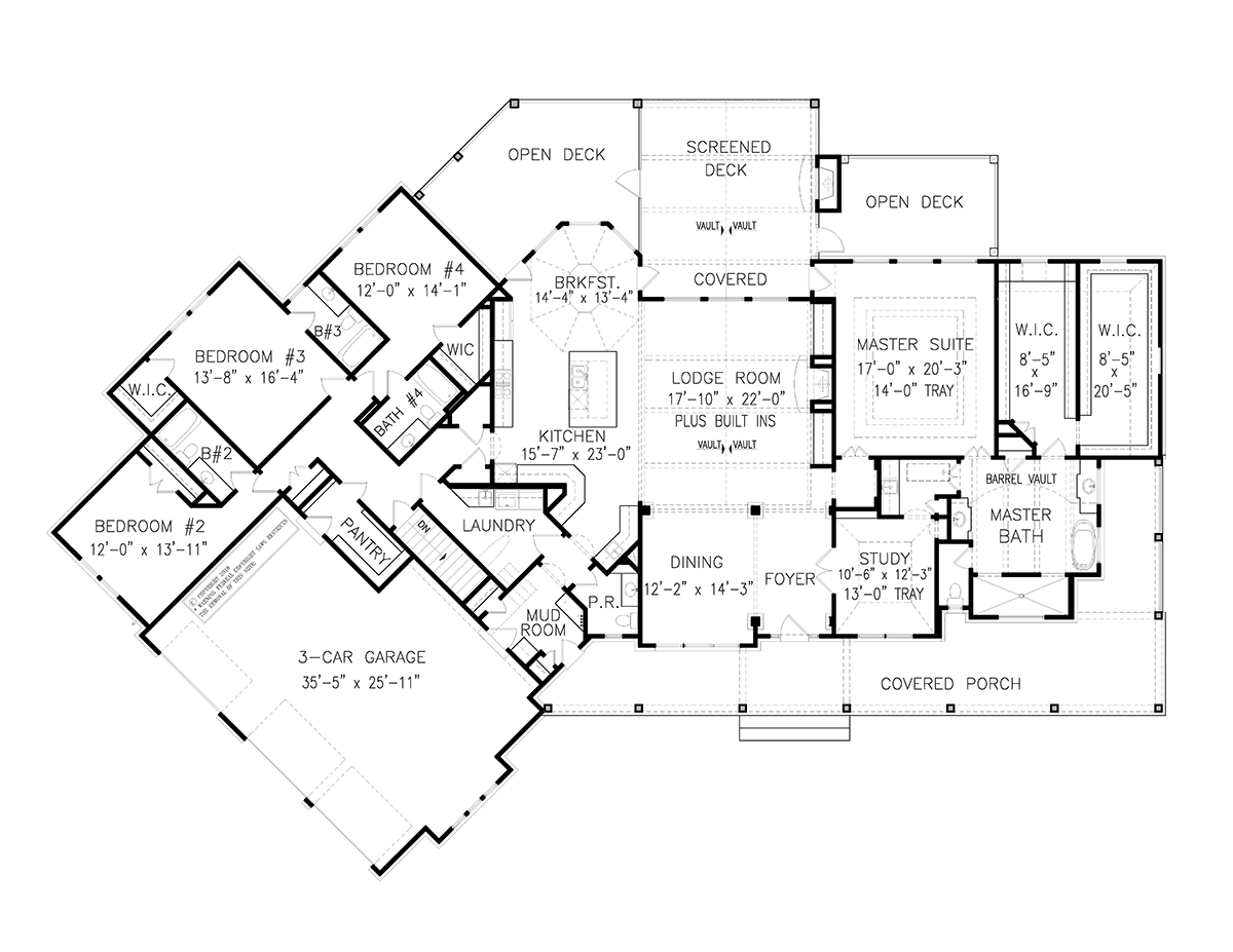 Country Farmhouse Southern Level One of Plan 97649