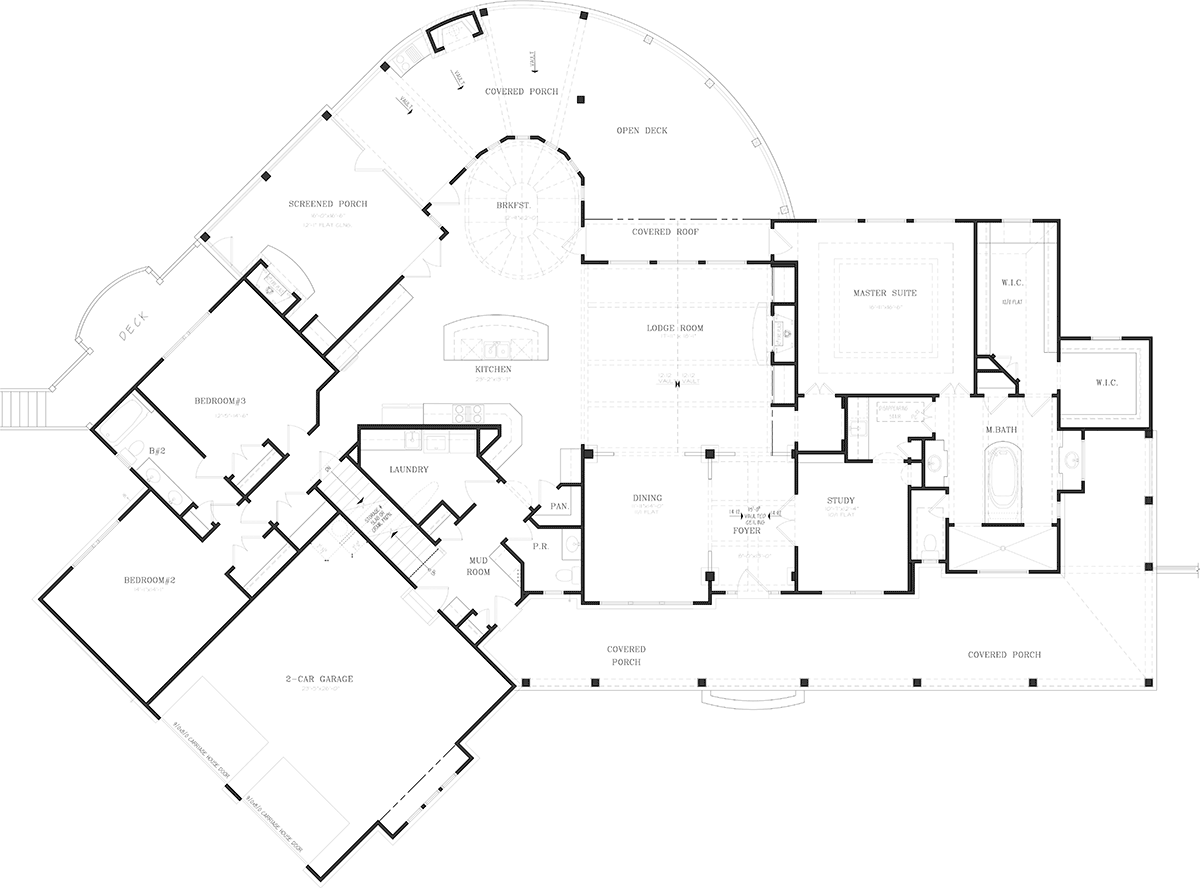 Country Craftsman Farmhouse Level One of Plan 97650