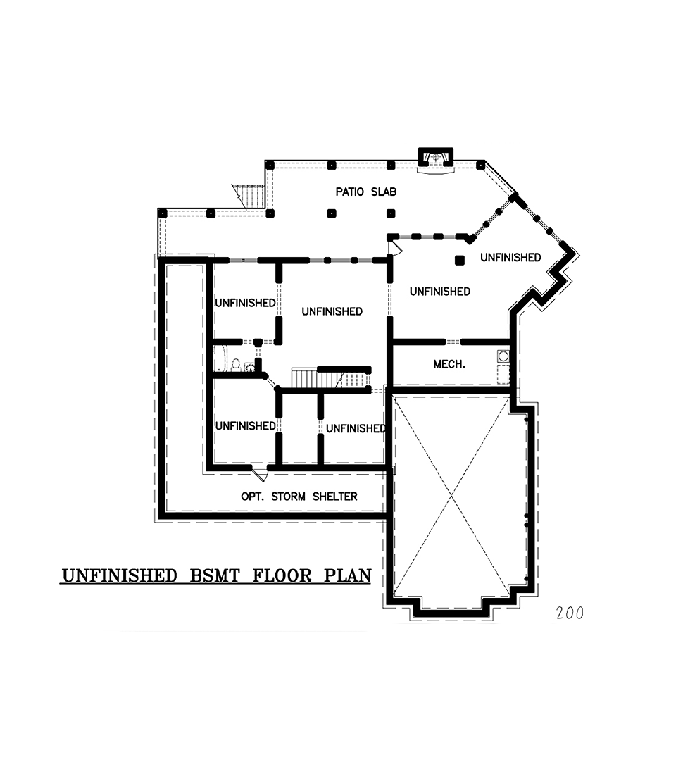 Country Farmhouse Ranch Southern Lower Level of Plan 97653