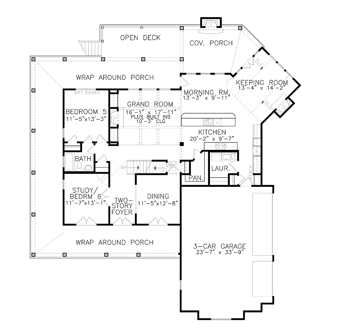 Country Farmhouse Ranch Southern Level One of Plan 97653