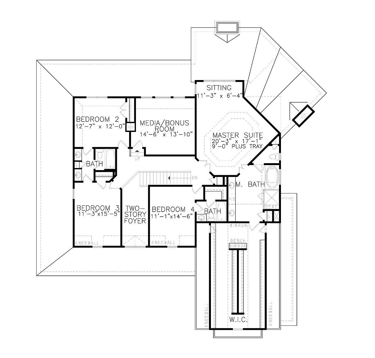 Country Farmhouse Ranch Southern Level Two of Plan 97653