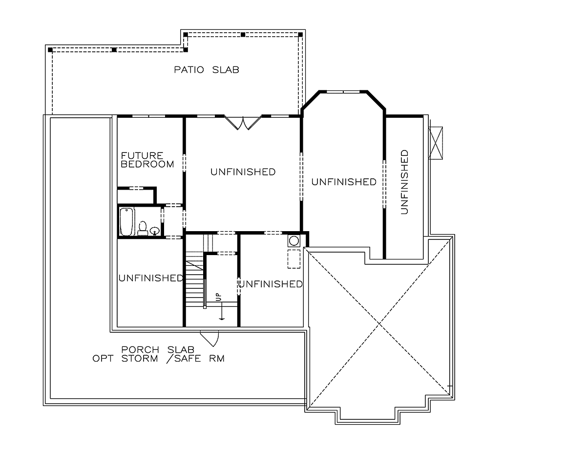 Country Farmhouse Ranch Southern Lower Level of Plan 97655