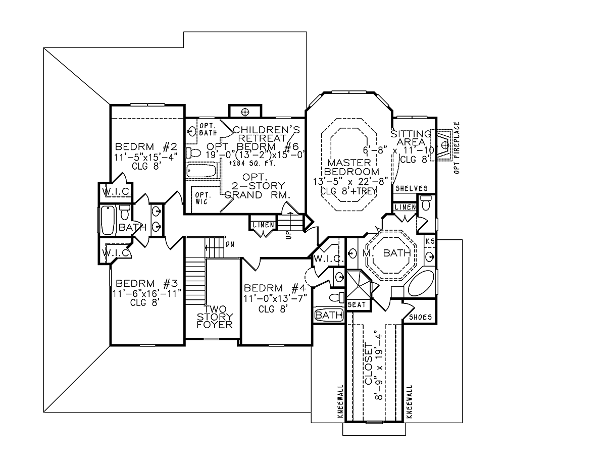 Country Farmhouse Ranch Southern Level Two of Plan 97655