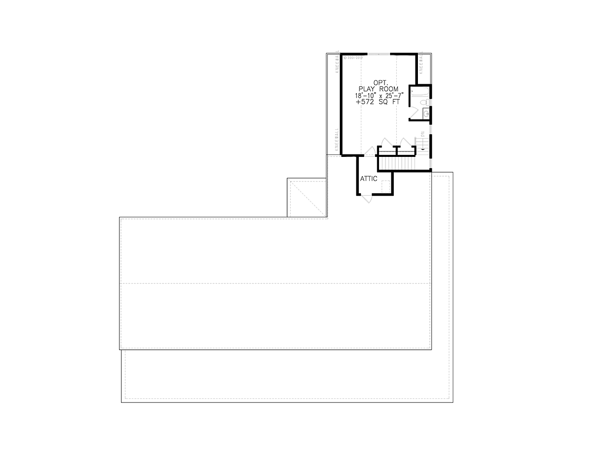 Country Farmhouse Southern Level Two of Plan 97656