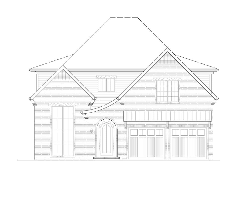 Cottage, European, Tudor Plan with 3104 Sq. Ft., 4 Bedrooms, 5 Bathrooms, 2 Car Garage Picture 2