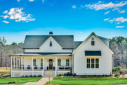 Country Farmhouse Southern Elevation of Plan 97660
