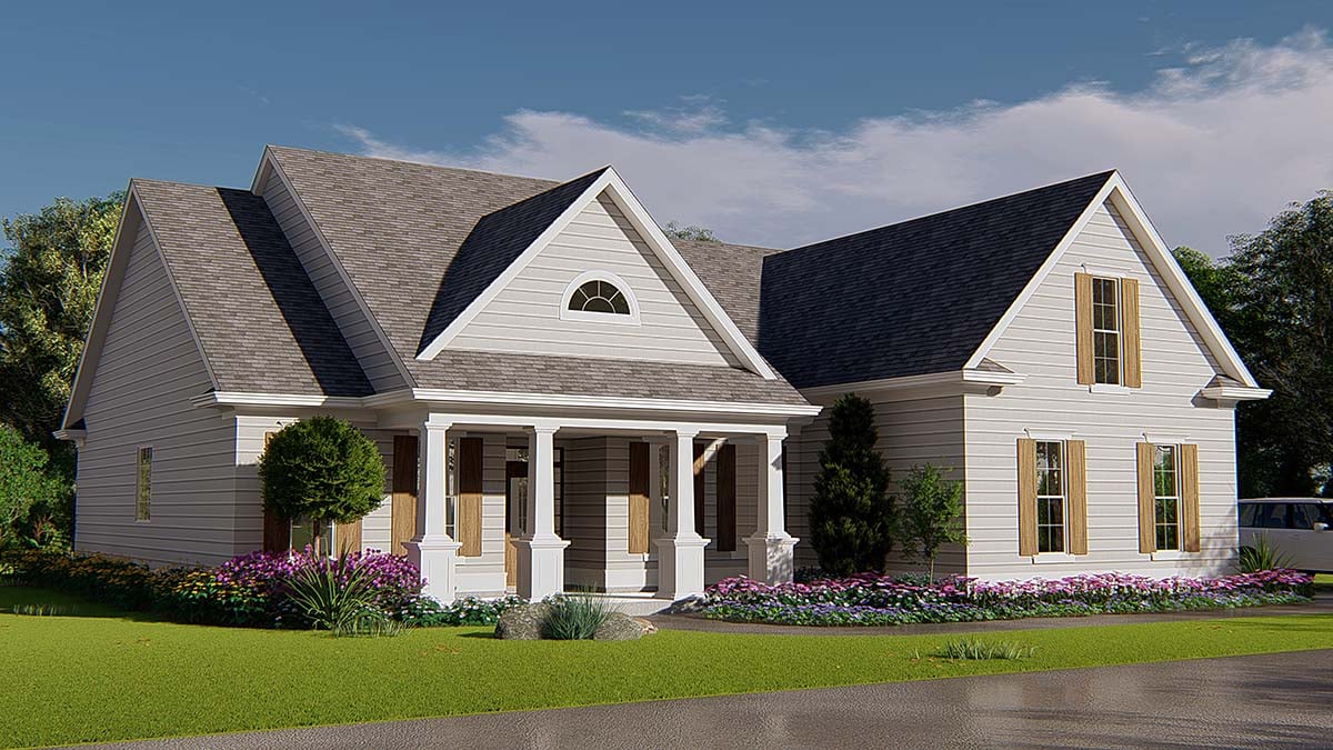 Cottage, Ranch, Traditional Plan with 2237 Sq. Ft., 3 Bedrooms, 2 Bathrooms, 2 Car Garage Picture 3