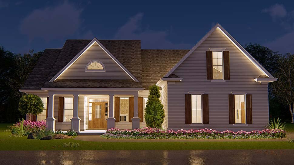 Cottage, Ranch, Traditional Plan with 2237 Sq. Ft., 3 Bedrooms, 2 Bathrooms, 2 Car Garage Picture 4