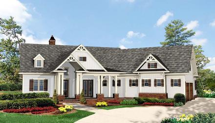 Country Craftsman New American Style Ranch Southern Elevation of Plan 97665