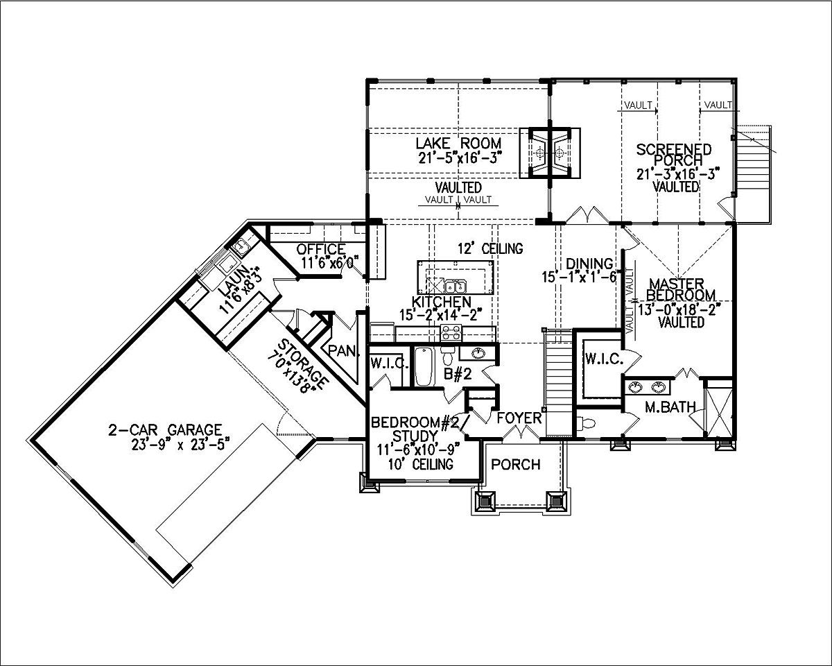 Country Farmhouse Southern Level One of Plan 97666