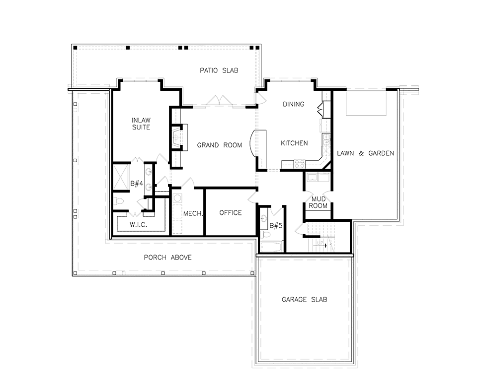 Country Farmhouse Southern Lower Level of Plan 97667