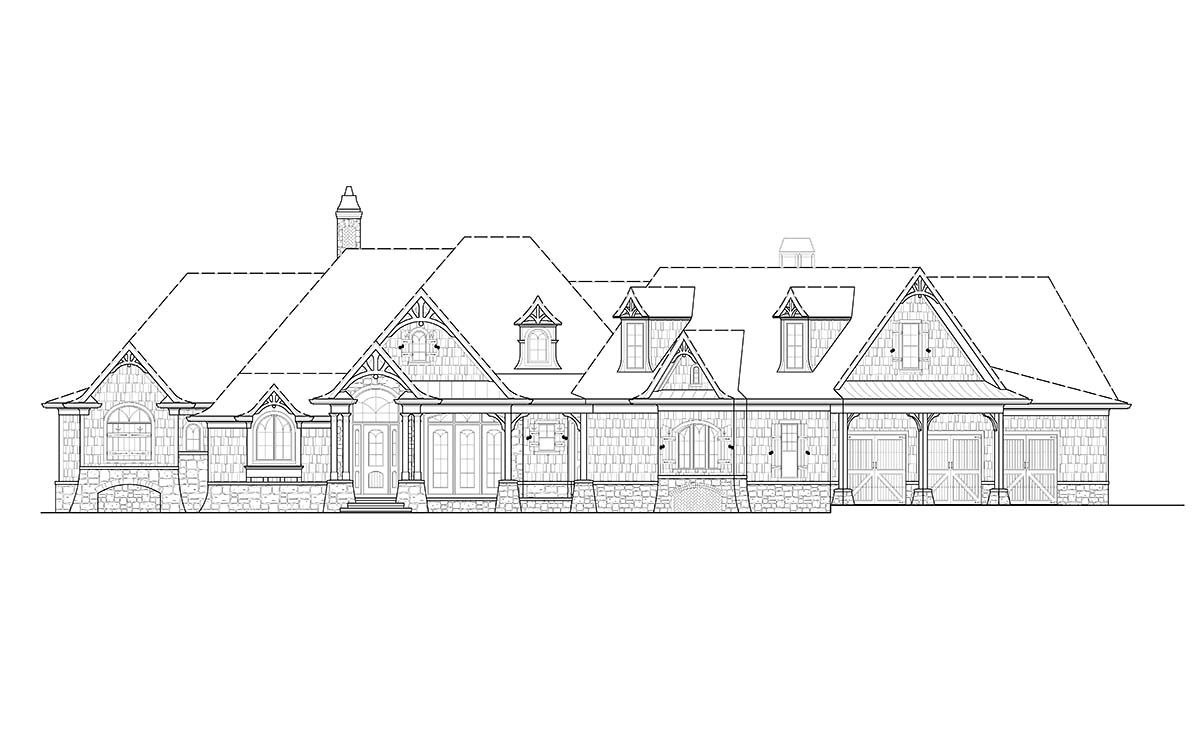 Craftsman, New American Style, Ranch, Tuscan Plan with 5530 Sq. Ft., 4 Bedrooms, 4 Bathrooms, 3 Car Garage Picture 2