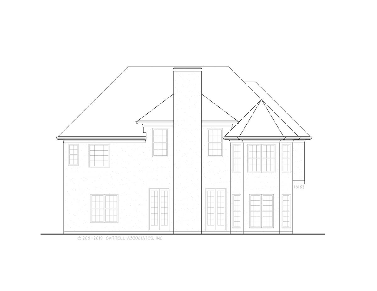 Traditional Victorian Rear Elevation of Plan 97671