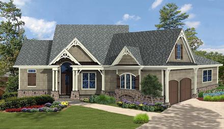 Craftsman New American Style One-Story Ranch Elevation of Plan 97672