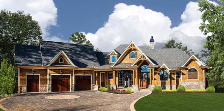 Cottage Craftsman New American Style Elevation of Plan 97673