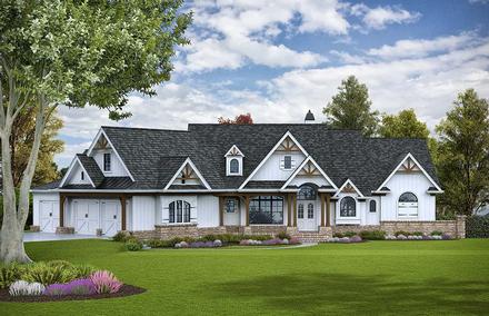 Cottage Country Craftsman New American Style Southern Elevation of Plan 97674