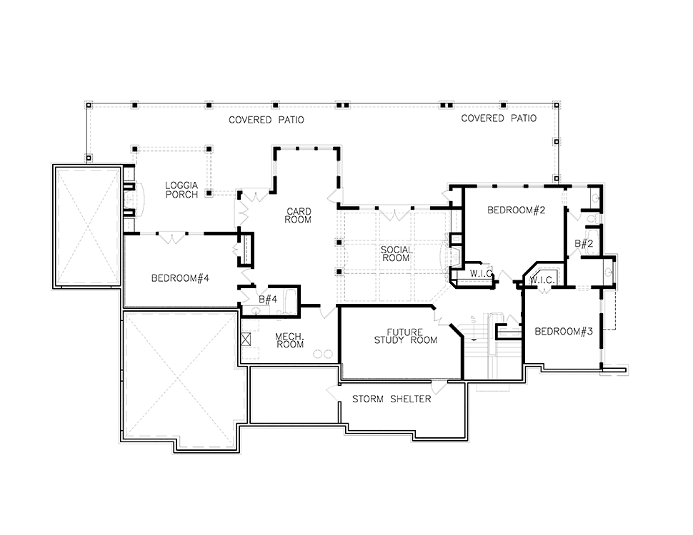Country Farmhouse New American Style Southern Lower Level of Plan 97677