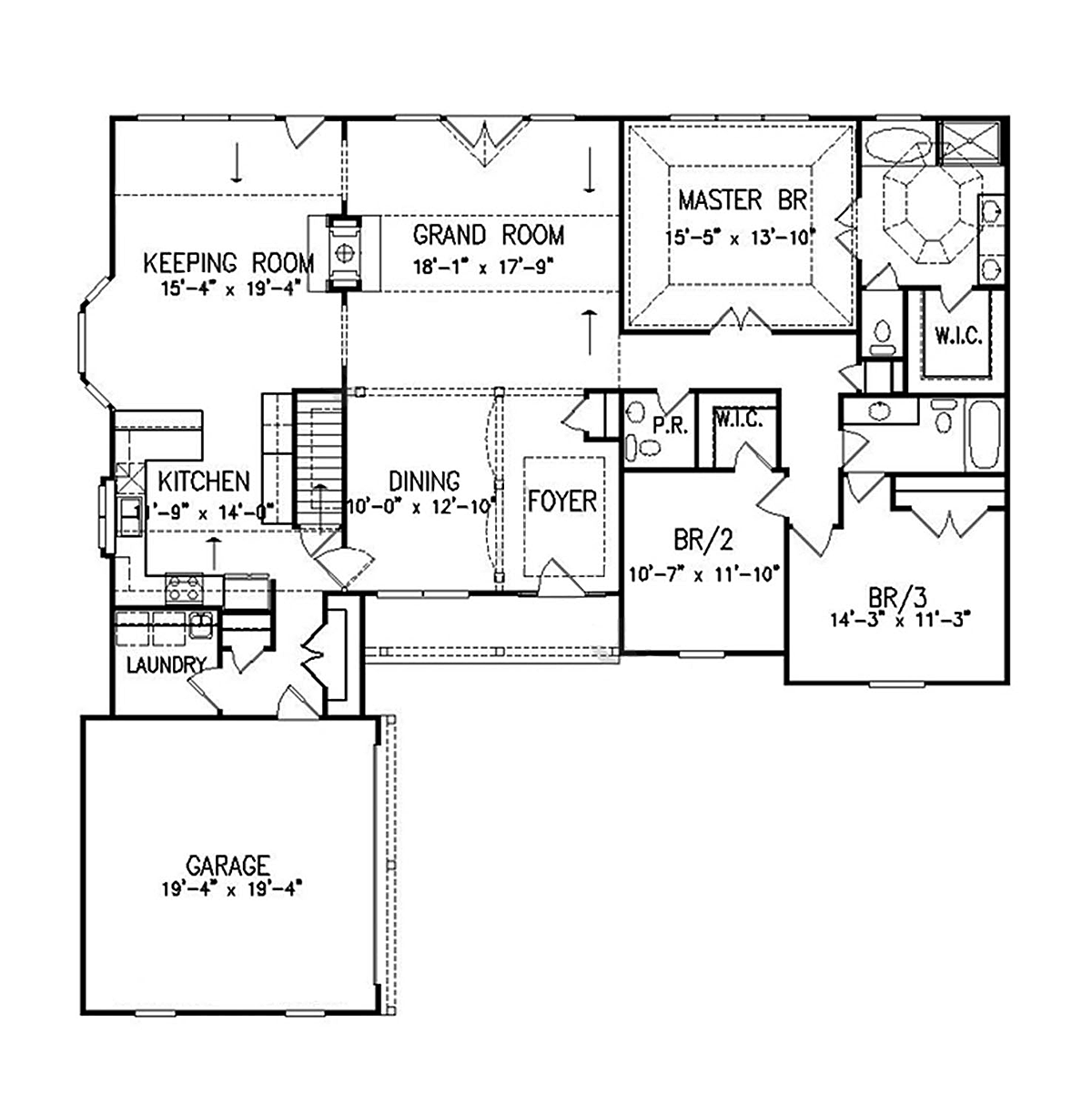 Country Ranch Traditional Level One of Plan 97678