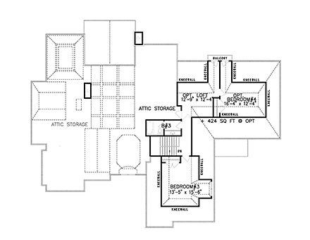 House Plan 97681 Second Level Plan