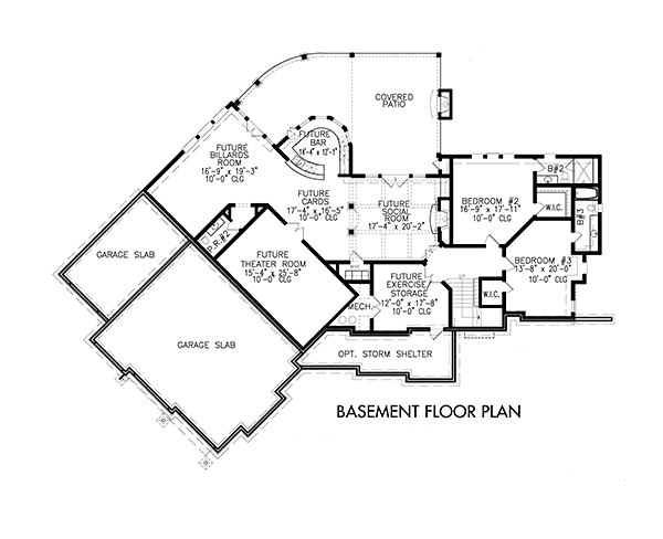 Country Craftsman Farmhouse New American Style Southern Lower Level of Plan 97682