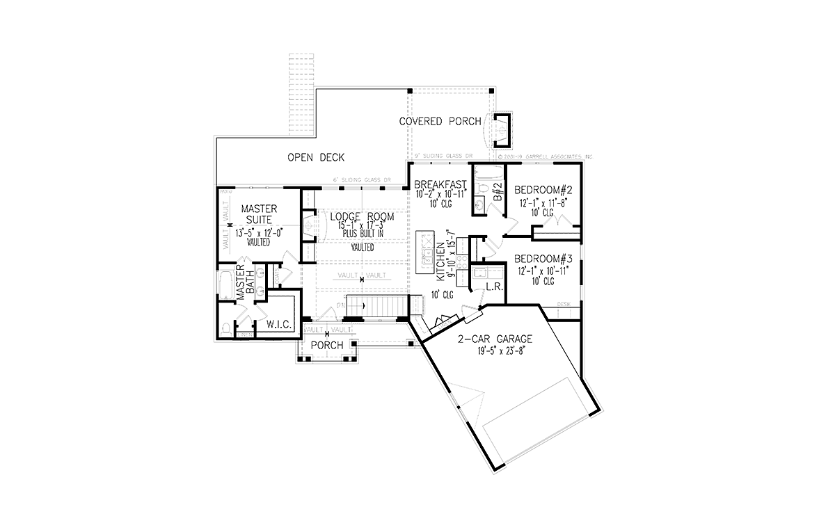 Cottage Craftsman New American Style One-Story Level One of Plan 97683