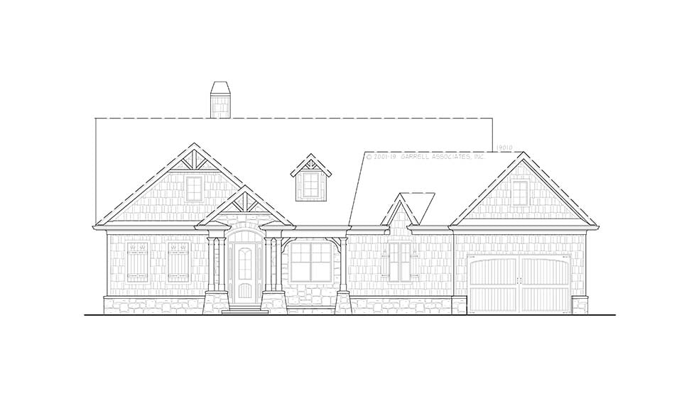 Cottage, Craftsman, New American Style, One-Story Plan with 1459 Sq. Ft., 3 Bedrooms, 2 Bathrooms, 2 Car Garage Picture 14