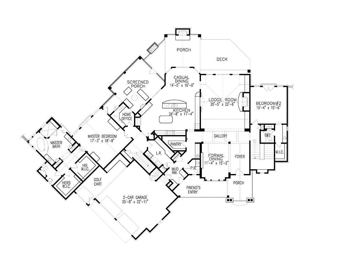 Craftsman Ranch Level One of Plan 97685