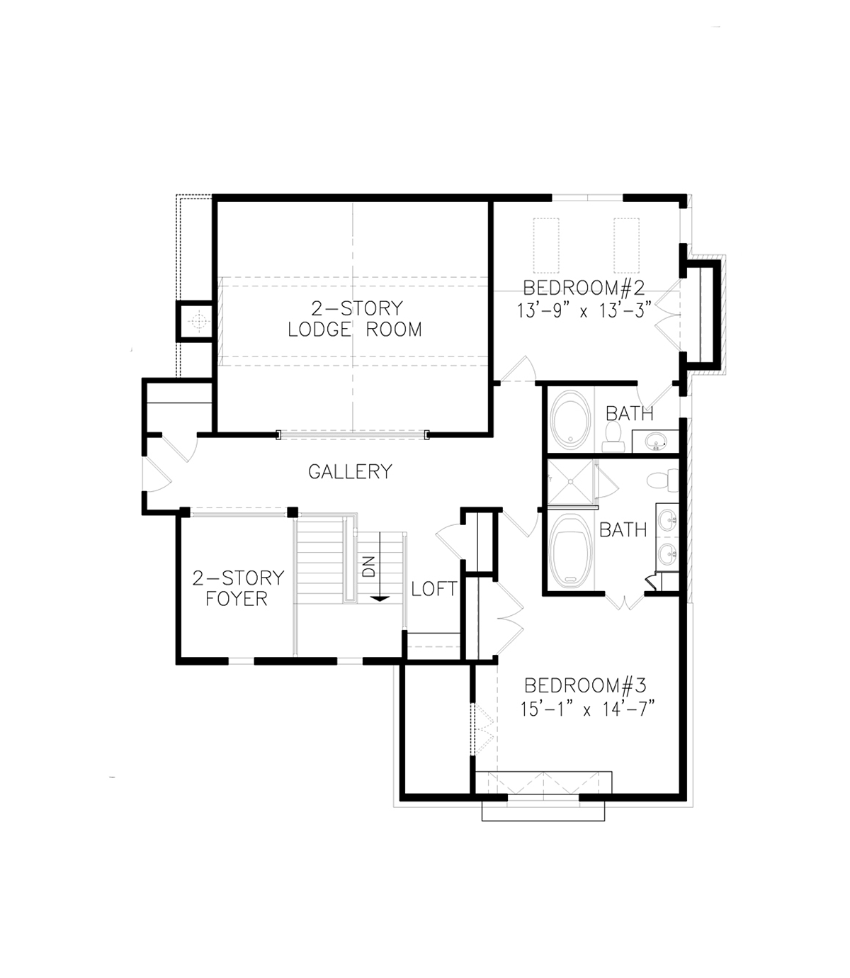 Country Craftsman Farmhouse Southern Level Two of Plan 97686