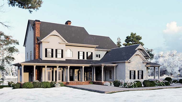 Country, Farmhouse, Southern, Traditional Plan with 5209 Sq. Ft., 5 Bedrooms, 6 Bathrooms, 3 Car Garage Picture 6